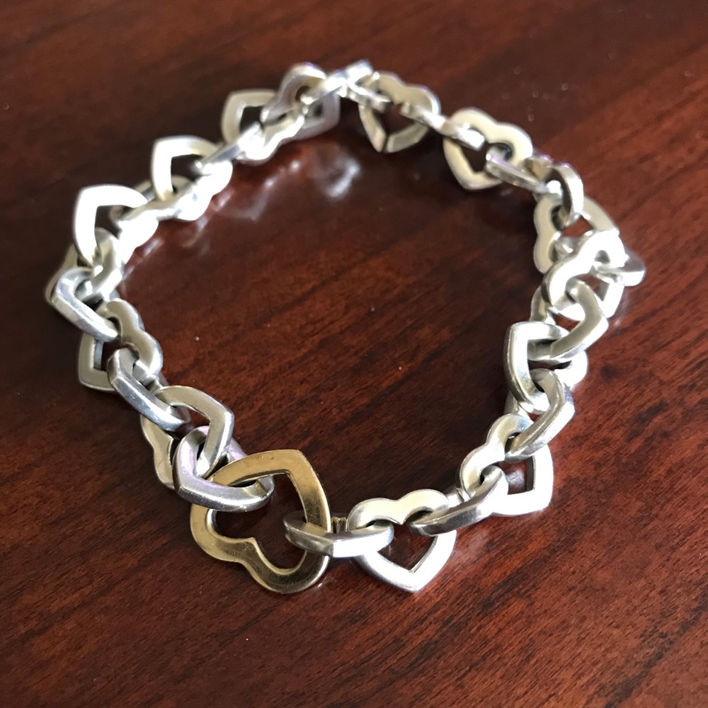 Tiffany & Co silver and Gold heart bracelet